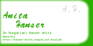 anita hanser business card